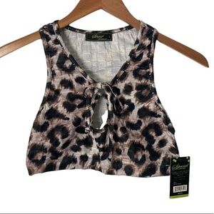 Special One Los Angeles | Leopard Print Crop Tank Top Activewear Size L